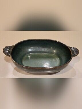 Bobby Flay Green Glazed Ceramic Serving Dish with Shell Handles